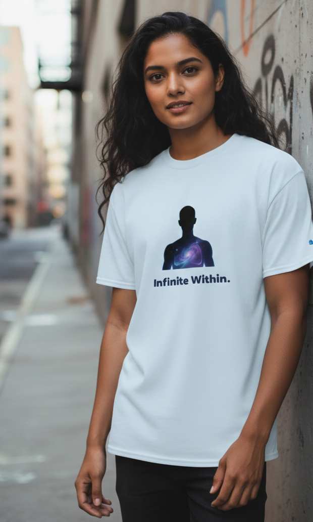 "Infinite Within – Cosmic Silhouette" T-Shirt